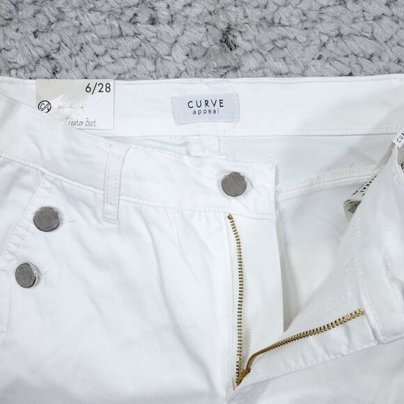 Curve Appeal Curve Creator High Rise Boot Jeans Bootcut White Stretch Size 6 28 - Picture 3 of 16